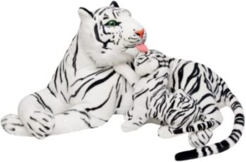 Mamma e bambino tigre bianca di peluche - Brubaker 13