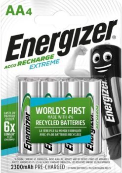 Batterie ricaricabili Energizer AA, Accu Recharge Extreme 4