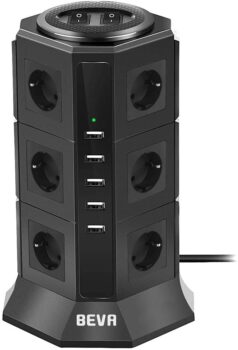 BEVA - Torre multipresa con 12 prese e 5 porte USB 8