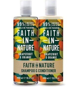 Shampoo e balsamo naturale al pompelmo e all'arancia di Faith in Nature 1