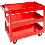 TecTake Red 3 Tier Mobile Tool Trolley 10