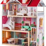 TOP BRIGHT- Casa delle bambole in legno con mobili e ascensore 9