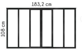 Kit officina - Verrière coulissante 6 carreaux 108 x 183,2 cm 7