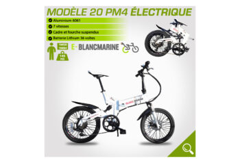 Bicicletta elettrica pieghevole 20PM4 Blancmarine 7