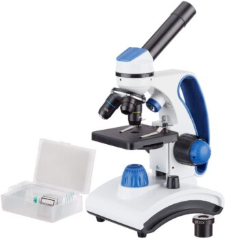 AmScope-Microscopio a luce doppia per bambini con lente di vetro 3
