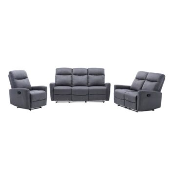 Set divano reclinabile manuale 3 + 2 + 1 posti JESS 1