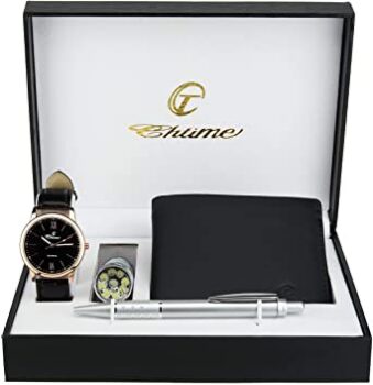 Confezione regalo con orologio da uomo, lampada a LED, portafoglio e penna - Bellos 4