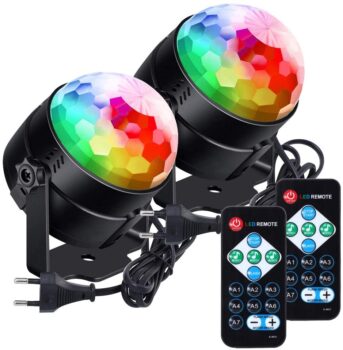 Lunsy - Set di 2 palle stroboscopiche a LED RGB 4