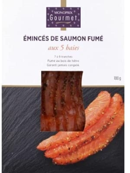 Monoprix Gourmet - Fette di salmone atlantico affumicato con 5 bacche 7