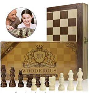 3 in 1 set di scacchi in legno 23