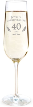 Flute di champagne con incisione per i 40 anni 30