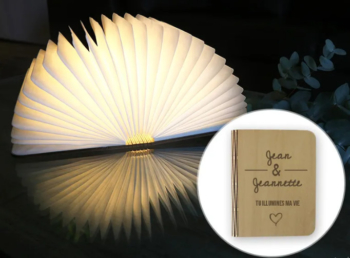 Lampe livre lumineux personnalisable - Jour de rencontre