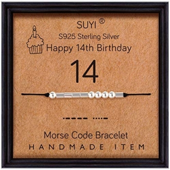 Suyi Morse Code Bracelet Regali di compleanno 40