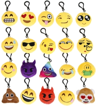 Pacchetto Cusfull di 20 mini portachiavi in peluche Emoji 29
