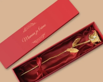 Rosa grande in oro 24 carati (36 cm) in una scatola di presentazione personalizzata 22