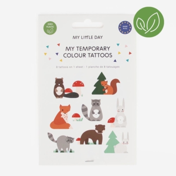 1 foglio di tatuaggi animali della foresta 44
